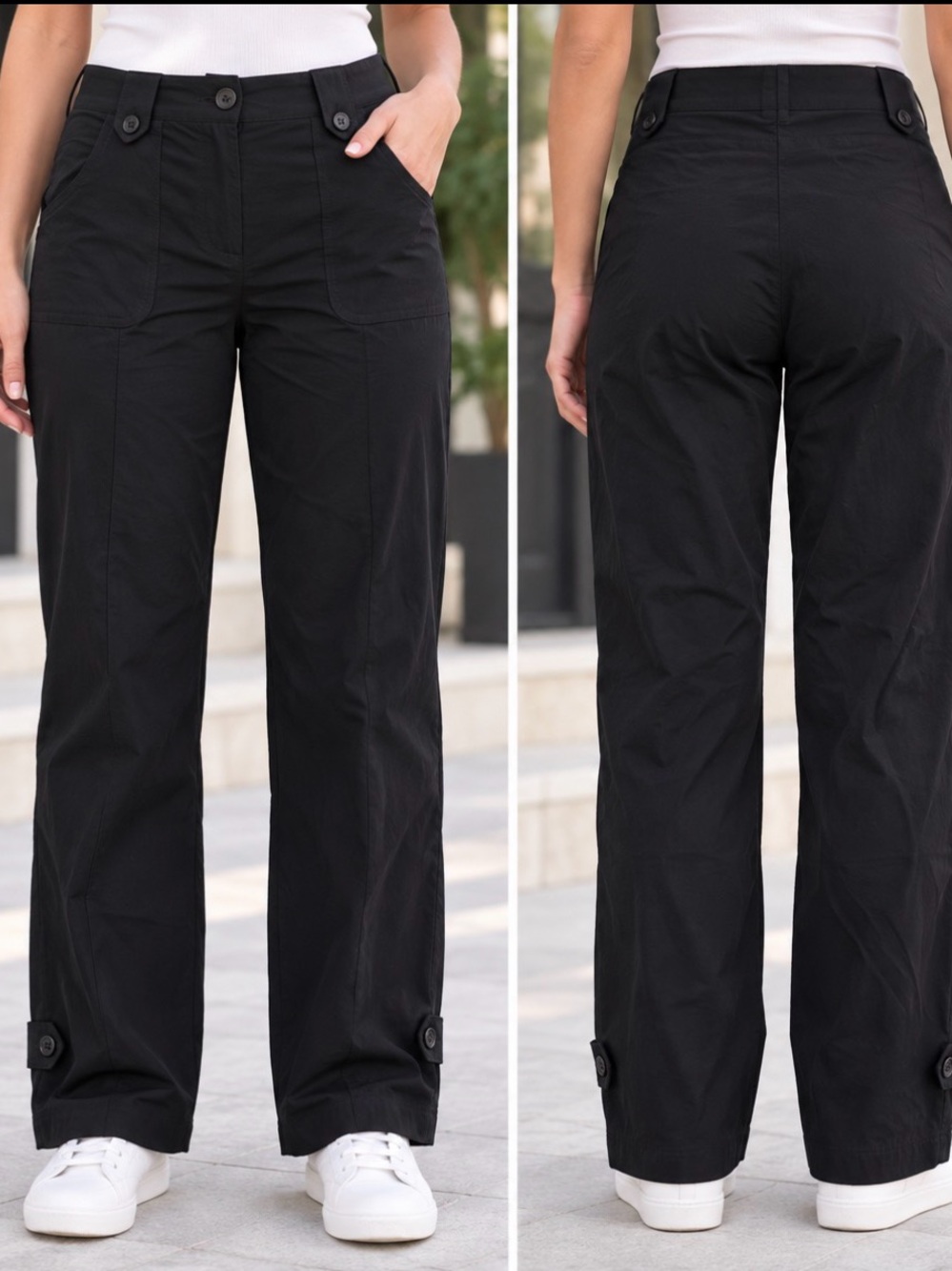 NWOT! High-Rise Black Wide-Leg Utility/Slacks Pants